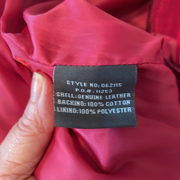 CUSP Neumann Marcus Pink Leather Fringed Mini Skirt XS Lined Zipper Sexy EUC - Picture 7 of 9